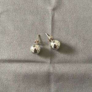 Vintage 925 sterling silver dot circle ball earrings